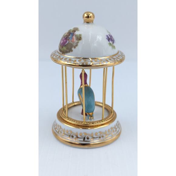 Limoges France Gilded Hand Painted & Transferware Porcelain Bird Cage 4" - Picture 5 of 10